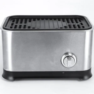 Smokeless Portable charcoal barbecue grill-Cast Iron bbq Grill-Take Anywhere BBQ Grill - USB Powered