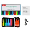 Soft Portable Electronic Hand Roll Musical Instrument Electronic Organ Keyboard With Built-in Speaker Portable Roll Piano