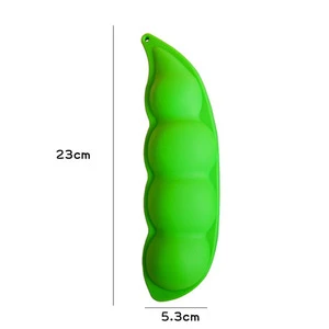 Soft Silicone Creative Pen Bag Student Pencil bag Zipper Eggplant Peas Bean Pod Corn Shaped Pencil Case