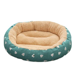 Solft Feeling Linen Round Pet Bed Dog Products