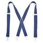 Solid Color Metal Clips Mens Hook Buckle Strap Black Trouser Suspenders