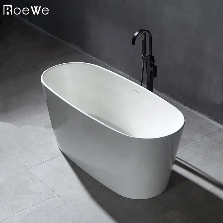 Solid surface stone bathtub , simple style artificial marble bath freestanding tubs