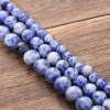 Spacer Bead fit Bracelets Craft 6/8/10mm Smooth Loose Round Bead for Jewelry Making Blue White Opal Natural Stone Bead