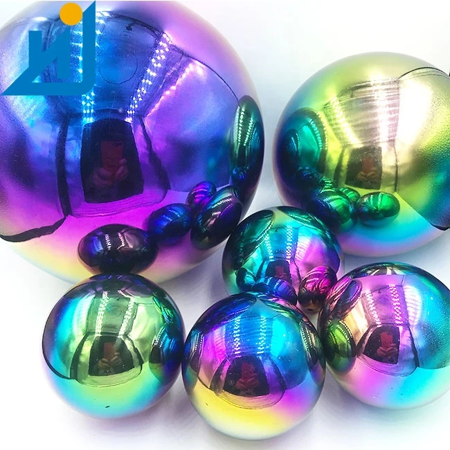 Stainless Gazing Hollow Ball Rainbow Colors Hollow 304 Stainless Steel Sphere Hollow Steel Spheres