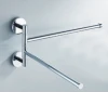 Stainless Steel Bathroom Towel Rod, Movable Towel Bar With Double Four Rotating Poles