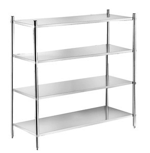 Stainless Steel Free Standing 4 Layer, Restaurant Shelving Stainless Steel