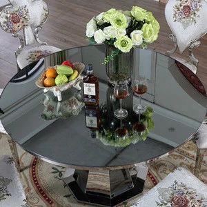 stainless steel Living room furniture mirrored dining table