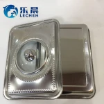 Stainless Steel  Square Fast Food Serving Tray  with Lid