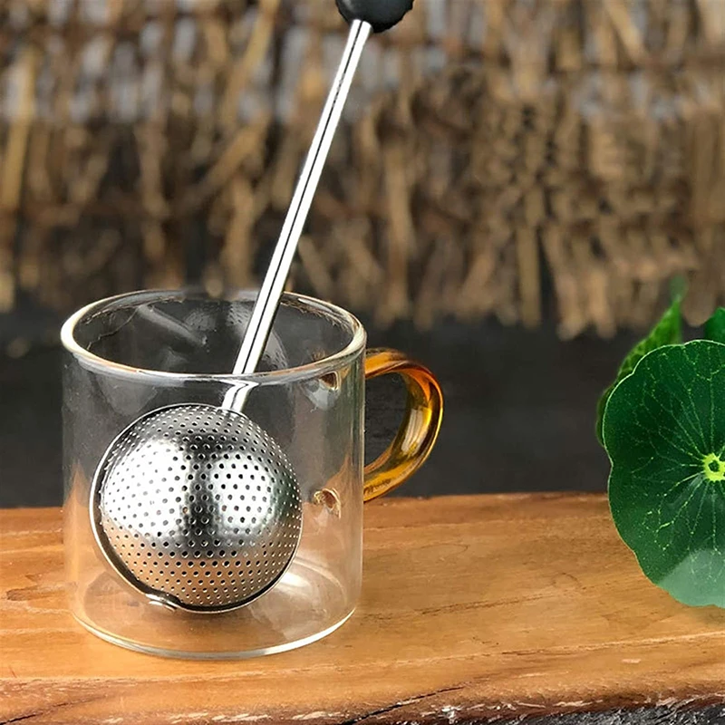 Stainless Steel Tea Strainer Rotating Tea Ball Infuser Portable Tea Filter With Handle