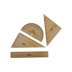 Stationery bamboo ruler wood ruler logo engraved natural material