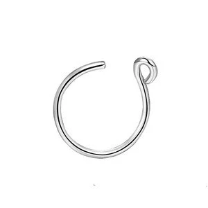 Steel Faux Clip On Earrings Nose Hoop Ring Body Jewelry Piercing Unisex 20 Gauge 8mm Color Customizable