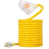 STOCK IN US! 25ft  Outdoor Heavy Duty Extension Cord 14 Gauge SJTW Lighted  end, extension cord lighted