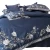 Import Stocked lot high end home textile blue queen size quilt cover embroidered white flower bedding set luxury from China