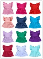 Summer fashion shirts for kids wholesale boutique clothing frock design children tops baby girl t shirts