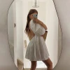 Summer Princess Design Puff Sleeve Back Open Womens Wholesale Clothing Vintage White Dresses 2020