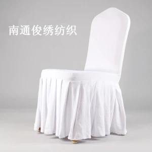 Support samples Wedding dining room skirt shape chair cloth cover /elastic white spandex chair cover