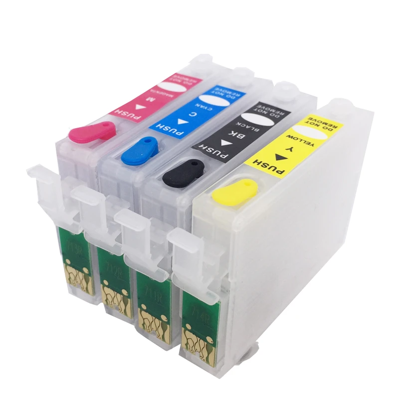 T0711-T0714 Refillable Ink Cartridge With Chip 711R For Epson S20 S21 SX100 SX110 SX200 SX209 SX210 SX400 SX510W 0711 Cartridge
