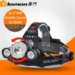 T3039-2 1200 1800 6000 Lumen XML T6 USB Waterproof Rotate Zoom Led Rechargeable Headlamp