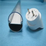 T8 plastic lamp shade cover with aluminum heat sink and lamp holders