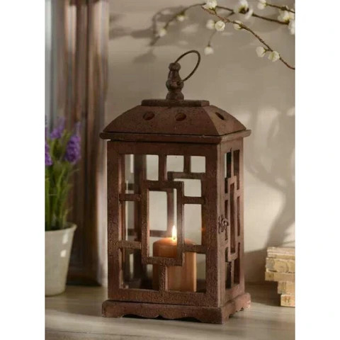 Tabletop And Hanging Attractive Rose Gold Decorative Lanterns And Lamps Camping Usage Wall Mounted Candle Holder Hanger