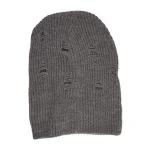 Tan wholesale acrylic rib knit distressed beanie
