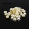 The pearl color semi-circular, the bottom is covered with glue to heat and melt, the clothing accessories  the sequins shines.