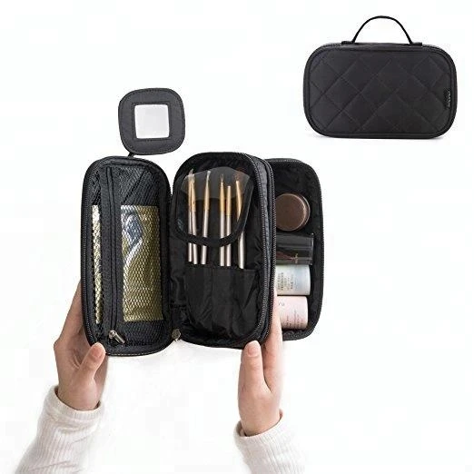 Toiletry Brush with Mirror,makeup Bag Cosmetic,custom Cosmetic Bags Cases Portable Makeup Small Travel Women Canvas Fashion
