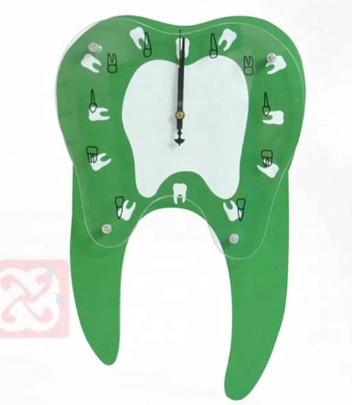 Tooth shape wall clock dental clinics decoration dentist gifts cartoon teeth numbers Quartz clock