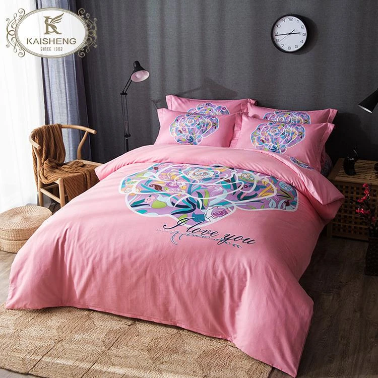 Top Grade Pigment Cotton 4pcs Cheap Bed Sheet Sets for Home