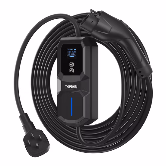 Topdon American USA Europe Stock Pulseq AC Portable 3.7kw 7.7kw 7kw Level Type 2 1 LCD Professional Fast Charging Station Electric Car Smart Portable EV Charger