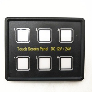 touch panel switch 6 gang touch switch panel 12v for light control electric appliance control on car marine boat truck RV