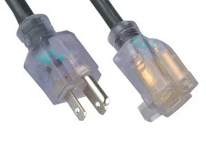 transparent 3pin american power cords extension cords for general appliance