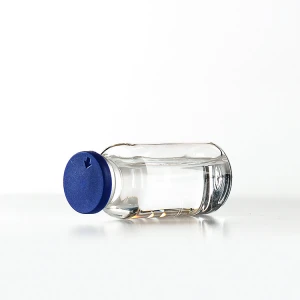 Transparent tubular penicillin ampoule glass medical vial with silicon rubber case