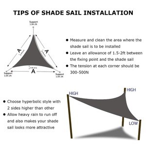 Triangle Sun Shade Sail for Patio UV Block for Outdoor Facility