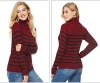 Turtleneck Warm Sweater For Women Winter Ladies Long Sleeve High Neck Striped Causal Loose Chunky Knit Sweater