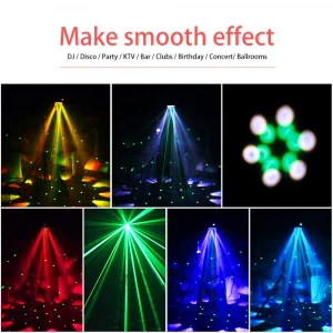 U`King 6 Bee Eyes + Green Laser 15CH LED Laser Head moving Light Stage Effect Lighting