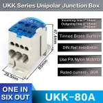 UKK80  terminal blocks DIN RAIL screw terminal with safety cover big current distribution terminal