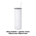USA warehouse stock heat transfer machine sublimation tumblers 20 oz straights blanks sublimation tumblers with straw