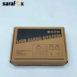 USB Audio System Interface External Sound Card 2-Channel with +48V phantom power DC 5V Power Supply Audio Mixer