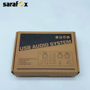 USB Audio System Interface External Sound Card 2-Channel with +48V phantom power DC 5V Power Supply Audio Mixer