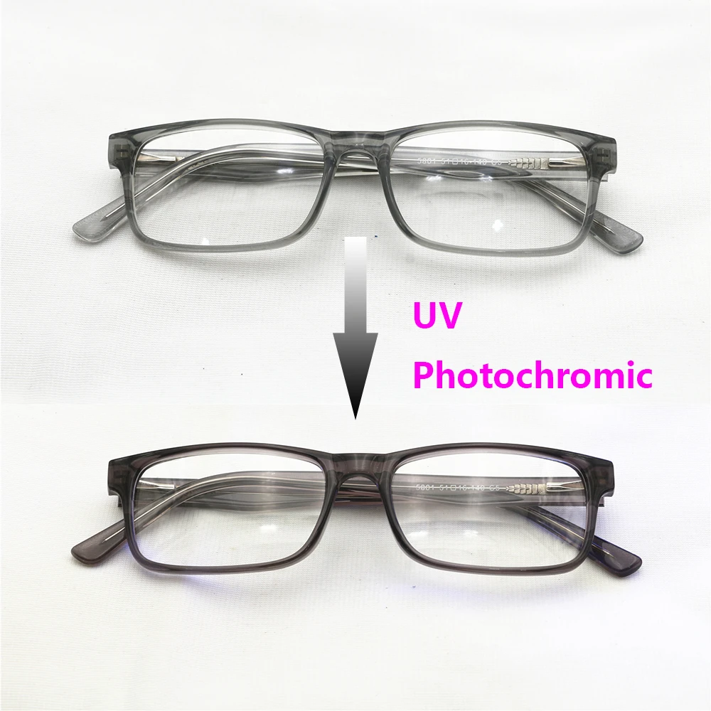 UV Photochromic Eyewear Fashionable Clear Gray Handmade Men Acetate glasses frames