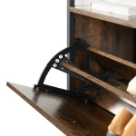 Vasagle LBS101B01Industrial Wooden Entryway Shoe Rack Shoe Storage Bench Organizer Shoe Shelf  With Seat