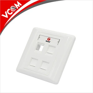 VCOM 4 ports 3M rj45 socket wall face plate rj45 faceplate with shutter network