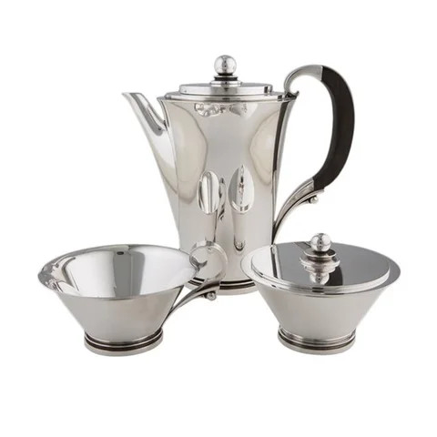 Vintage Silver Antique  Coffee Pot For sugar Bowl And Creamer Pot Set For Hotel Catering Use Customized Logo Teapots
