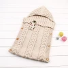 Vintage Sweet Snuggle Cable Aran HandKnit Baby Hooded Cocoon Sleeping Bag