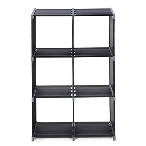 Vivinature 4 Tiers Bookcase Storage Cube Closet  Organizer Shelf  Cabinet Bookcase Black