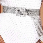 w-c-581a wholesale women bling silver metal belt rhinestone  wide diamond waist belt for nightclub