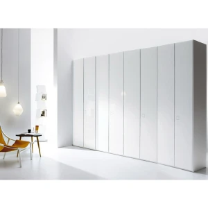 Wardrobe Cabinet Bedroom Furniture White Thermofoil Hinged Built In Wardrobe