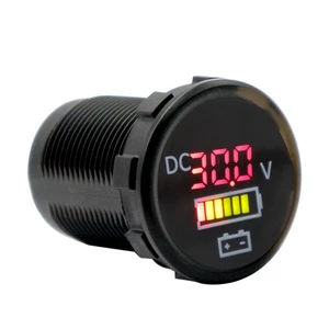 Waterproof  12V -24V Battery Gauges Digital Voltmeter with Battery Level Display.