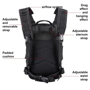 Waterproof black tactical backpack bag for Outdoor camping